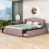 Queen Modern Upholstered Bed Frame with Headboard and Storage