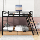 Metal Full Size Bunk Beds with Desk and Storage for Adults, Teens