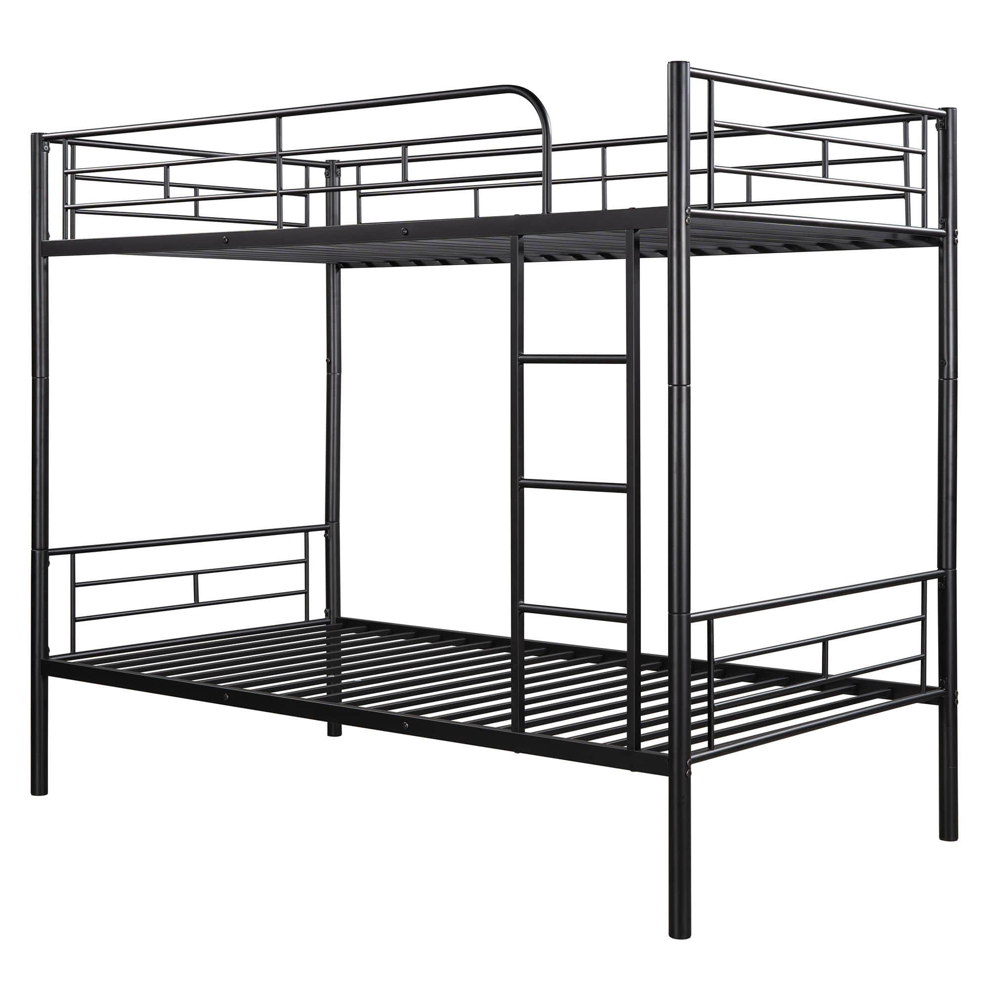 Twin Over Twin Bunk Beds for Kids, Adults - [Metal, Convertible, Small Room]