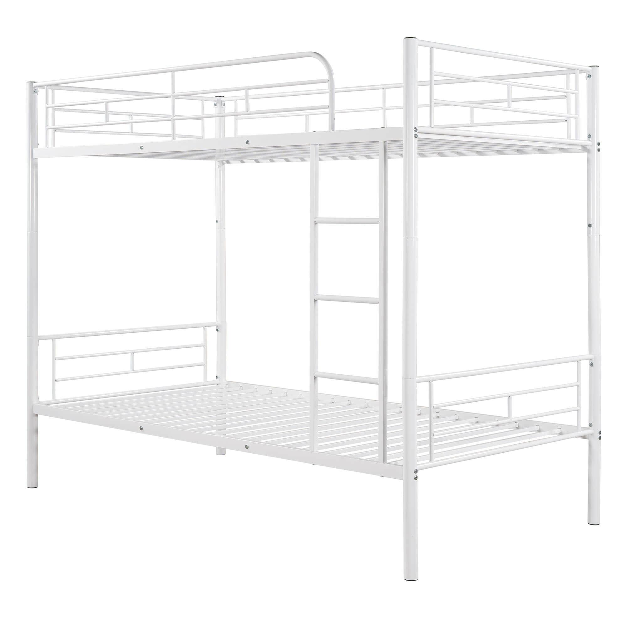 Twin Over Twin Bunk Beds for Kids, Adults - [Metal, Convertible, Small Room]