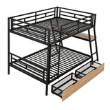 Metal Full Size Bunk Beds with Desk and Storage for Adults, Teens