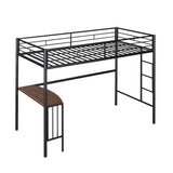 L-Shaped Twin Over Full Bunk Bed with Desk - [Metal, Detachable]