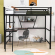 Metal Full Size Loft Bed with Desk and Storage Shelf for Adult, Jr - [Wood]