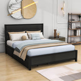 Metal Queen Size Storage Platform Bed with Twin Trundle Bed