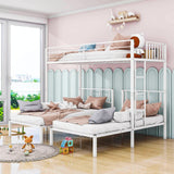 Metal Triple Twin over Twin & Twin Bunk Bed with Table - [Separable]