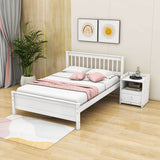 2 Pieces Full Size Platform Bed Frame with Nightstand Bedroom Set