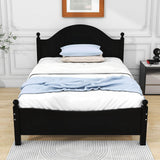 Full Size Solid Wood Traditional Platform Bed Frame with Headboard