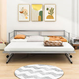 Convertible Metal Twin Daybed with Pop Up Trundle Bed