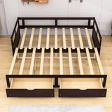 Wood Twin to King Daybed with Extendable Trundle and Storage Drawers