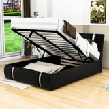 PU Leather Full Size Upholstered Platform Storage Bed - [Hydraulic System]