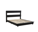 Upholstered Modern Queen Bed Frame with Headboard and LED Lights