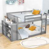 Low Full Over Full Bunk Beds for Kids, Toddlers with Storage - [Wood]