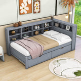 Modern Smart Kids Twin Size Daybed with Storage Drawers and Shelf