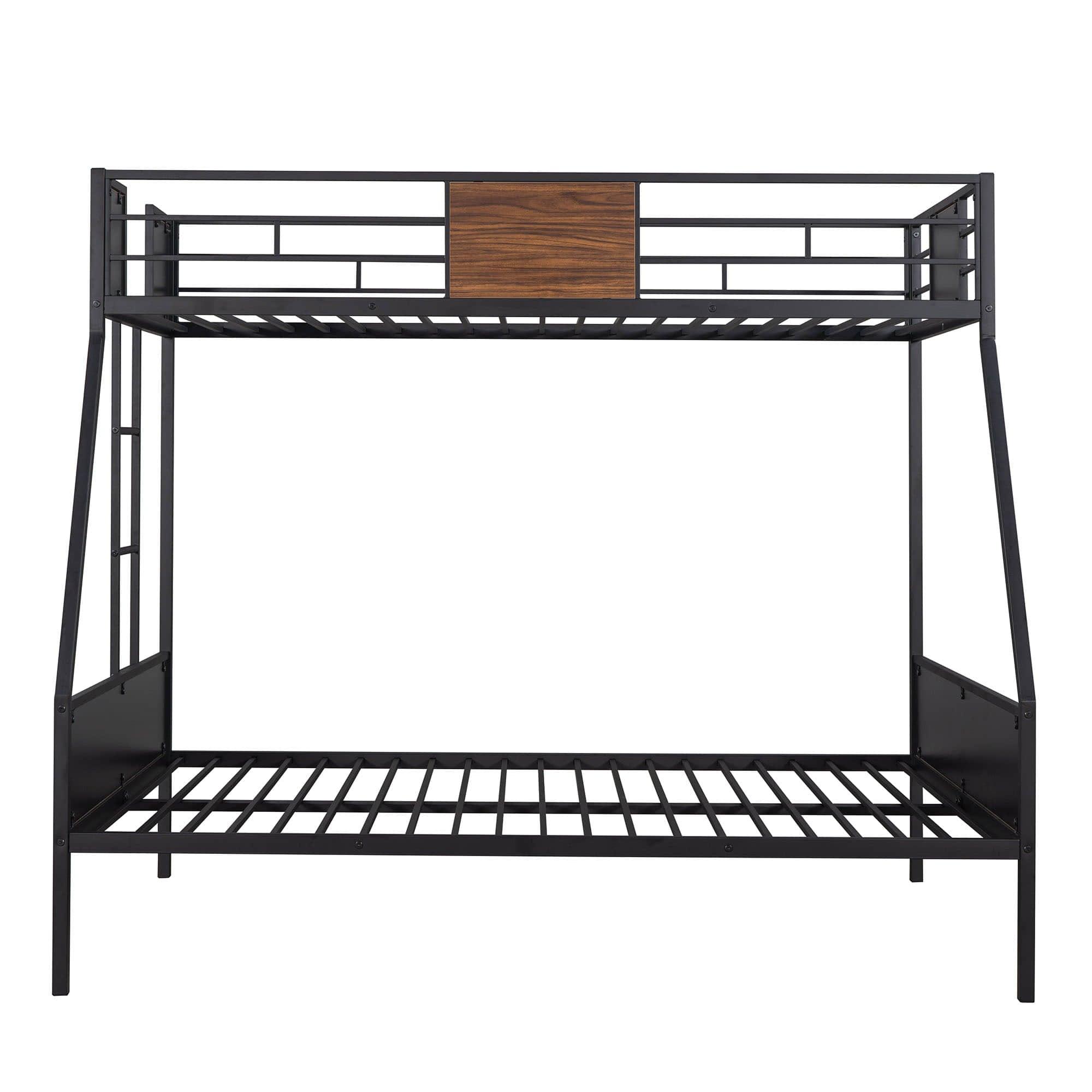 Mid-Century Modern Metal Twin Over Full Bunk Beds for Kids Adults