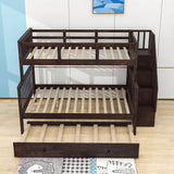 Twin Over Full Bunk Beds for Kids, Adults with Trundle and Storage