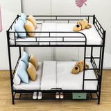 Metal Full Over Full Convertible Bunk Beds for Adults with Storage Shelves