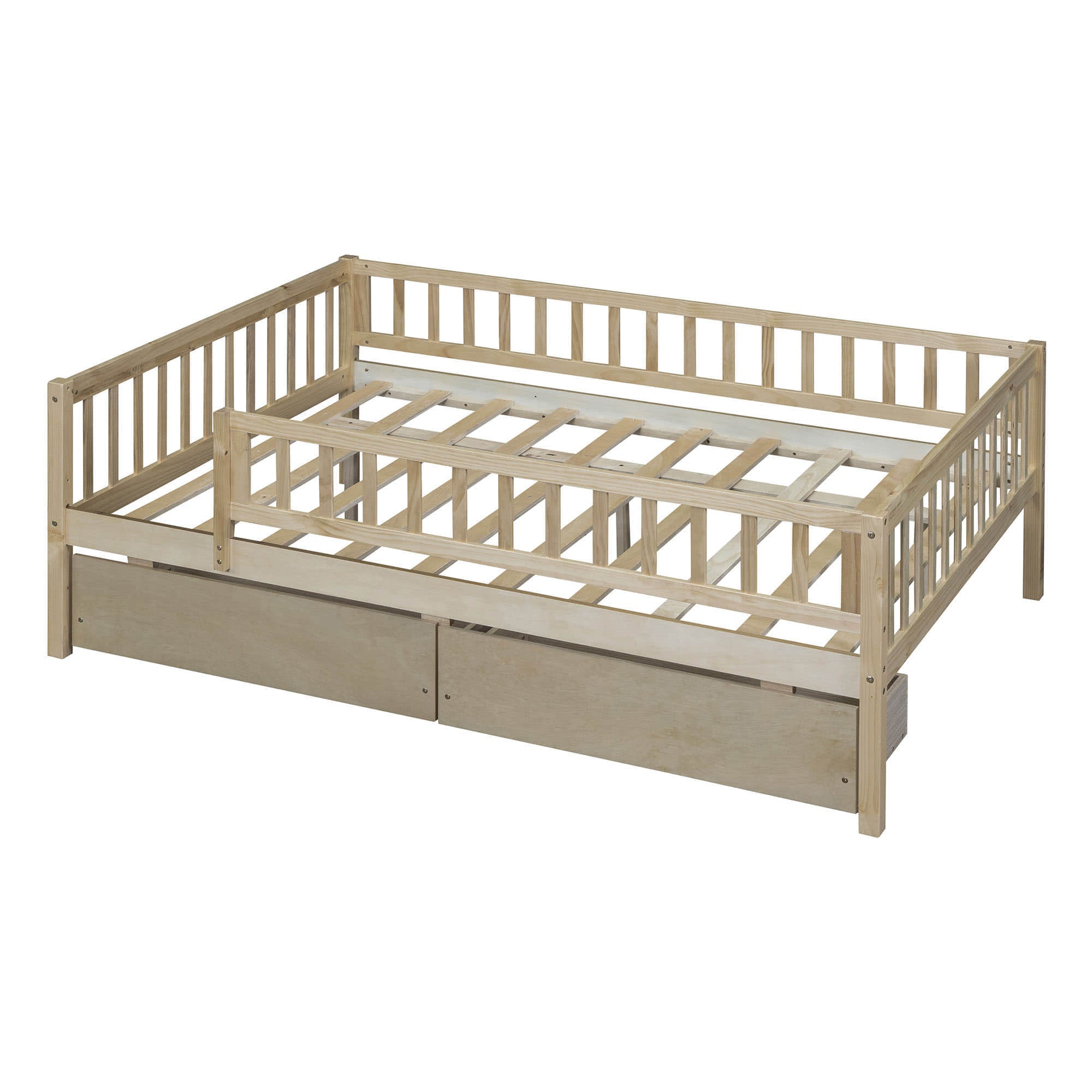 Full Size Toddler Nursery Daybed with Storage Drawers