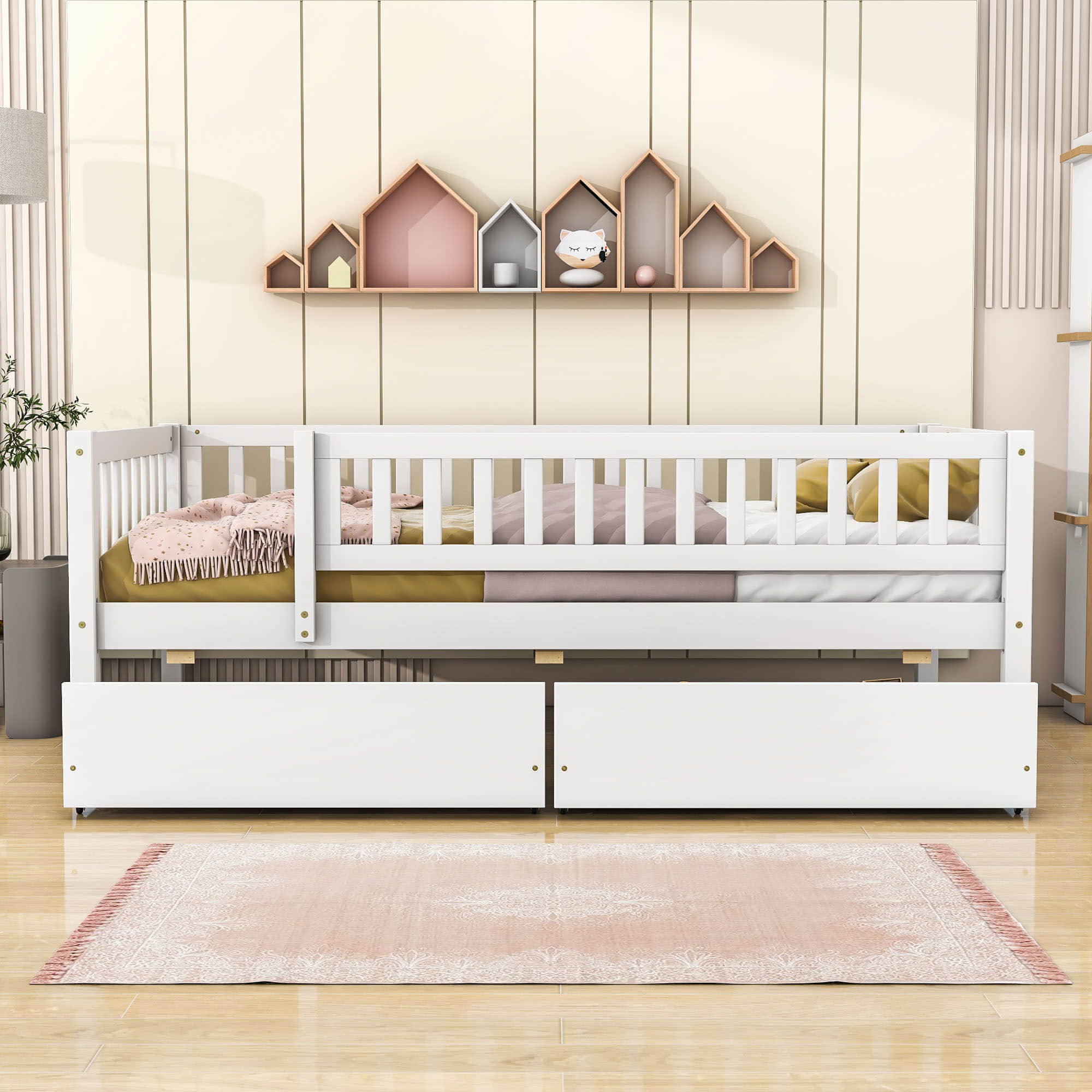 Twin Size Toddler Nursery Daybed with Storage Drawers