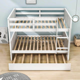 Wooden Full Over Full Standard Bunk Beds with Trundle - [Detachable]