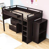 Twin Loft Bed with Desk and Storage for Kids, Teens - [Wooden]