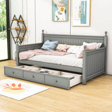 Wood Twin Daybed with Storage Drawers and Beadboard Back