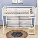 Full Size Loft Bed with Large Open Storage Shelves for Adults, Kids