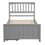 Wood Kids Storage Bed Frame with Headboard and Drawers