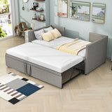 Twin Size Upholstered Daybed with Adjustable Pop Up Trundle