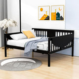 Wood Full Size Daybed with Storage - [Side Shelves]