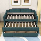 Twin Upholstered Daybed with Trundle and Storage - [Drawers, Linen]