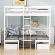 Convertible Twin Loft Bed with Couch and Table, Storage - [Wood, Drawers]