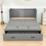 Horizontal Queen Murphy Bed with Storage Drawer & USB Port - Charging Station