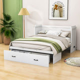 Horizontal Queen Murphy Bed with Storage Drawer & USB Port - Charging Station