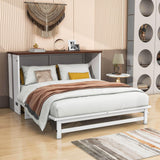 Smart Solid Wood Horizontal Queen Murphy Bed Cabinet with Storage - [Drawers]