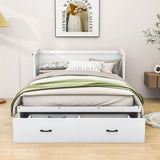 Horizontal Queen Murphy Bed with Storage Drawer & USB Port - Charging Station