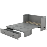 Horizontal Queen Murphy Bed with Storage Drawer & USB Port - Charging Station