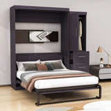 Vintage Full Size Murphy Bed Cabinet with Storage - [Wardrobe, Drawers]