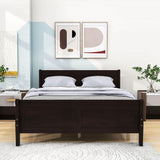 Wooden Queen Size Sleigh Bed with Headboard and Footboard