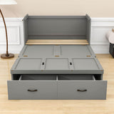 Full Size Murphy Bed with Storage Drawer & USB Port - Charging Station