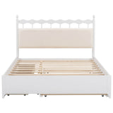 Wooden Queen Storage Bed with Headboard and Storage, Twin Trundle Bed