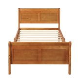 Wooden Twin Sleigh Bed Frame with Headboard and Footboard