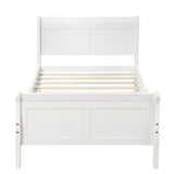 Wooden Twin Sleigh Bed Frame with Headboard and Footboard