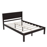 Wood Full Size Vintage Platform Bed Frame with Headboard