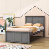 Twin Size Classic Platform Bed with Storage Drawers and Headboard