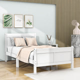 Wooden Twin Sleigh Bed Frame with Headboard and Footboard