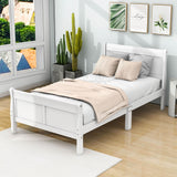 Wooden Twin Sleigh Bed Frame with Headboard and Footboard