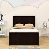 Twin Size Classic Platform Bed with Storage Drawers and Headboard