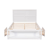 Wooden Full Size Platform Bed with Storage - [Drawers, Shelf]