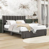 Velvet Queen Size Upholstered Platform Bed Frame with Headboard and Storage