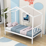 Twin Size Kids House Bed with Headboard and Storage - [Wooden]